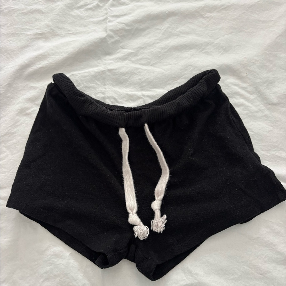Katie J NYC Black Shorts With Drawstrings